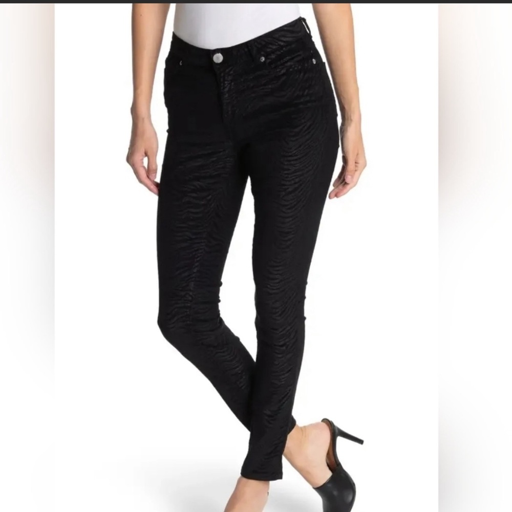 Ted Baker Dehbra Zebra Skinny Jeans in Black Velvet Size 27 NWT colour black